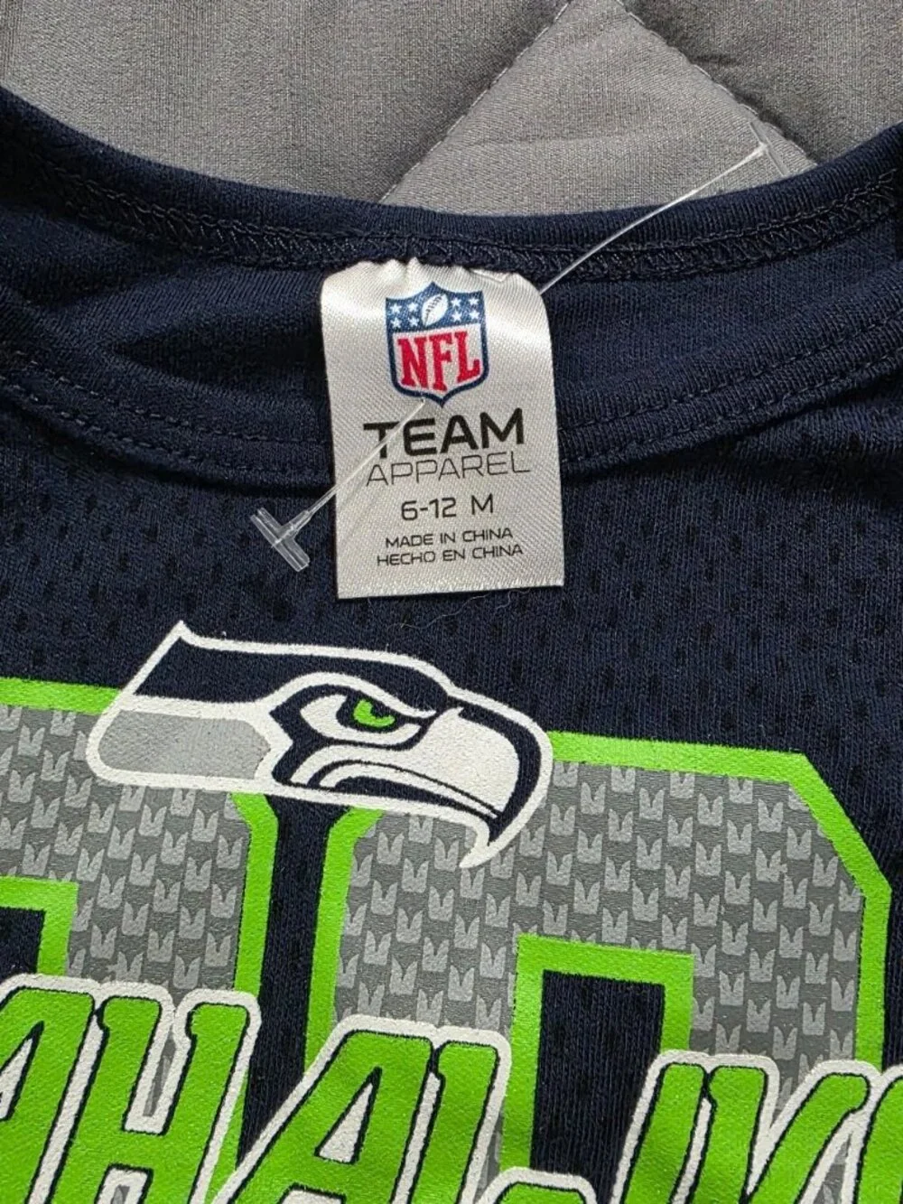 Seattle Seahawks Team Bodysuit NFL Blue Onsie Baby 6-12 Months